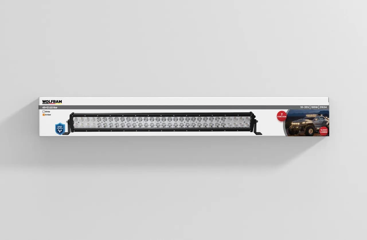 TEPE ÇAKAR BAR LED 120W 81CM 12/24V BEYAZ SARI 7 FONK.
